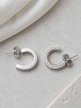 JK 925 Sterling Silver Tribal Statement Earrings Double-Sided Fringe